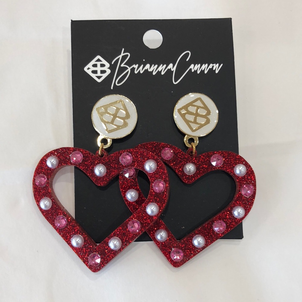 Heart Earrings with crystals